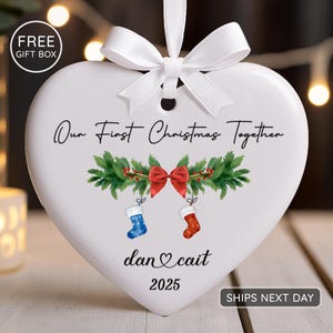 First Christmas Together Keepsake - Couple Christmas Ornament - New Couple Gift 2025