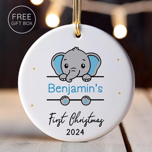 Personalized Baby's 1st Christmas Ornament, Baby's First Christmas Keepsake, New Baby Christmas Gift, Custom Baby Ornament for Boy
