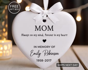 Adorno conmemorativo para mamá – En memoria de mamá – Recuerdo personalizado por la pérdida de una madre – Regalo de condolencias