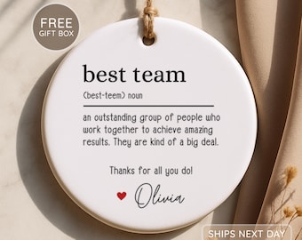 Personalized Team Ornament: Coworker Leaving Gift, Retirement Gift