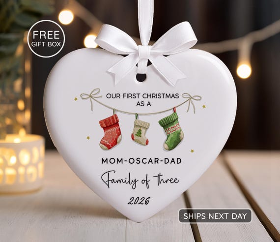 And Then There Were Three Ornament, Pregnancy Announcement Ornament, Baby Ornament 2026, Baby Coming Soon Ornament, Pregnancy Ornament