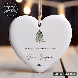 First Christmas Engaged Ornament - Engagement Ornament 2024 - Engagement Christmas Ornament