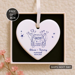 First Christmas Married Ornament – Personalized Wedding Keepsake