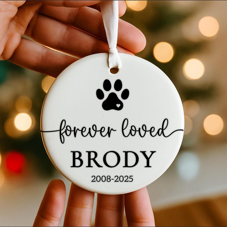 Personalized Dog Memorial Ornament: Custom Ceramic Pet Remembrance - Etsy