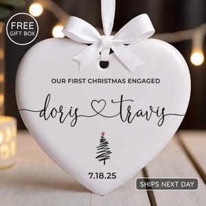 First Christmas Engaged Ornament - Engagement Ornament 2025 - Engaged Couple - Wedding Gift Keepsake