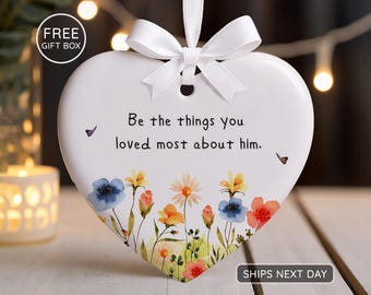 Adorno con los mejores recuerdos de él, recuerdo para honrar la memoria de un padre fallecido, homenaje personalizado para el abuelo, regalo navideño de condolencia personalizado.