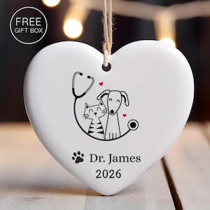 Custom Veterinarian Gift, Personalized Veterinarian Ornament, Veterinary Grad, Veterinarian School Grad, Veterinarian Appreciation Thank You