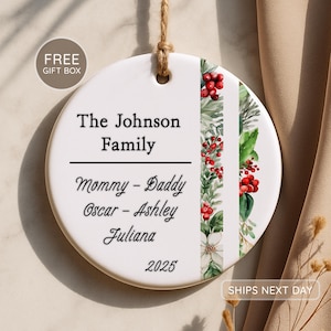 Personalized Family Ornament 2025 - Family Gift Christmas - Ornament with names - Family of Four Ornament