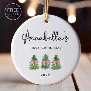 Personalized Baby's 1st Christmas Ornament, Baby's First Christmas Keepsake, New Baby Christmas Gift, Custom Baby Ornament for Girl