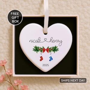 Personalized Couple Christmas Ornament - Our First Christmas Together 2025 -  Engaged/Married Gifts