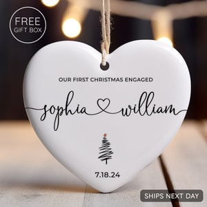 First Christmas Engaged Ornament - Engagement Ornament 2024