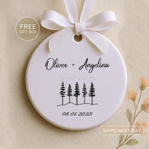 Personalized Couple Christmas Ornament 2025 - Custom Name and Date - Christmas Together