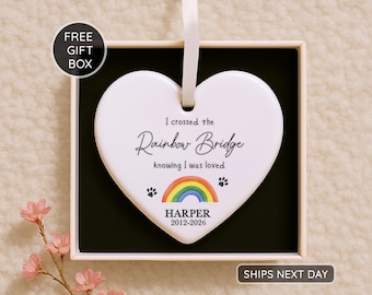 Rainbow Bridge Dog Ornament – Personalized Pet Memorial Keepsake