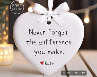 Thank You Christmas Ornament - Thank You Gift 2025 - Personalized Teacher Keepsake, Appreciation Gift for Coworkers