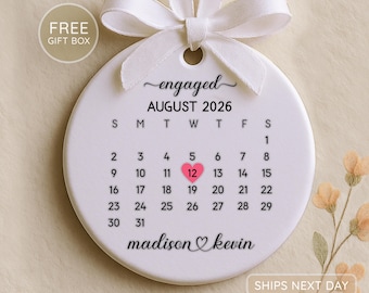Personalized Custom Engaged Christmas Ornament 2026, Our First Engaged Christmas, Engaged Couple Gift, Engagement Announcement, Xmas Gift