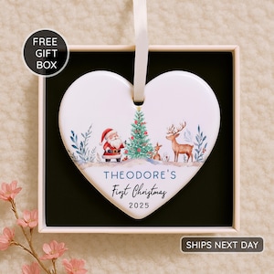Baby&#39;s First Christmas Ornament - Personalized Gift - 2025 Baby First Christmas Ceramic Ornament Decor