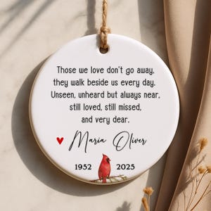 Memorial Christmas Ornament - In Loving Memory Keepsake - Memorial Ornament 2025 - Cardinal Ornament