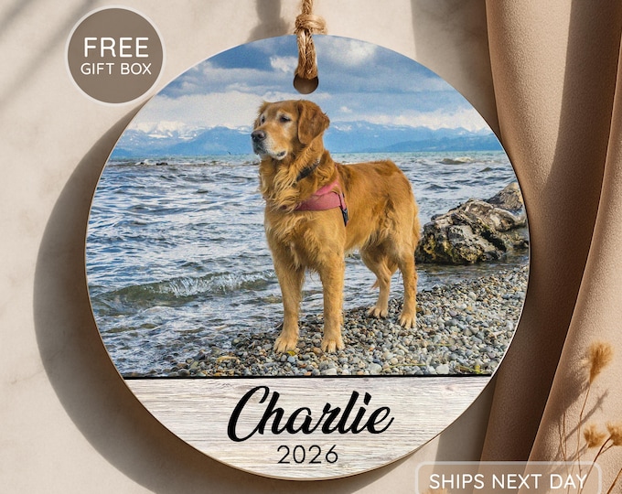 Personalized Dog Photo Ornament: Custom Pet Memorial Keepsake