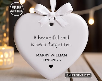 Personalized Memorial Ornament – Sympathy Keepsake for Loved Ones - In loving Memory