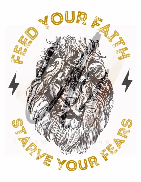 Christian Lion Faith Sublimation PNG, Trendy Christian Tee (Digital Download)