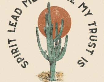Christian Faith Cactus PNG, Western Desert Graphic (Digital Download)