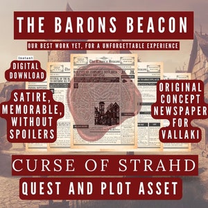 Barons Vallaki Newspaper, Curse of Strahd Custom Campaign Handout and Asset for Dungeon Master, VTT, Resources, DnD, DM Gift, Printable