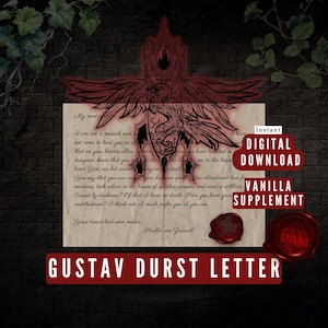 Carta de campaña personalizada de Curse of Strahd para Dungeon Masters, carta a Gustav Durst de Strahd, descarga instantánea, accesorio imprimible