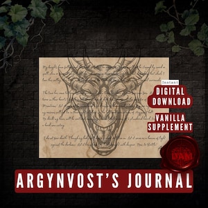 Póster de campaña personalizado de Curse of Strahd, carta para repartir entre los Dungeon Masters, descarga instantánea, accesorio imprimible, Journal Of Argynvost