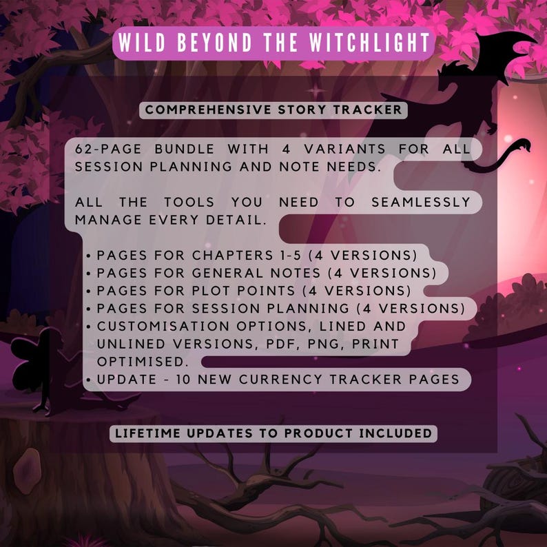 Wild Beyond the Witchlight Feywild Story Tracker, Session Planner, Note ...