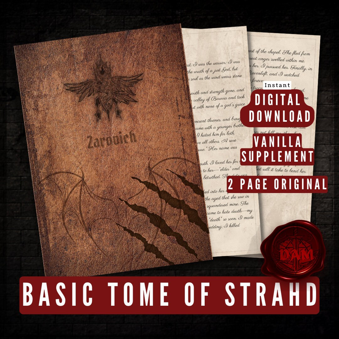 Tome Of Strahd, Curse Of Strahd Custom Campaign Hand Out For.
