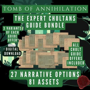 Lote de guía experta de Chultan, La Tumba de la Aniquilación, Campaña de la Jungla de Chultan, material de apoyo para PC para Dungeon Masters, descarga instantánea, obsequio de DM