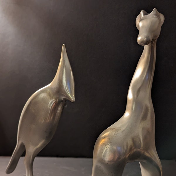 Hoselton Vintage MCM Sculptures Giraffe and Cardinal, signed, MCM Sculptures, Canadian Minimalist