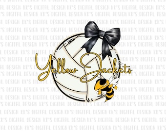 Yellow Jackets | Volleyball | School Spirit | Football | Mascot | Digital File | PNG