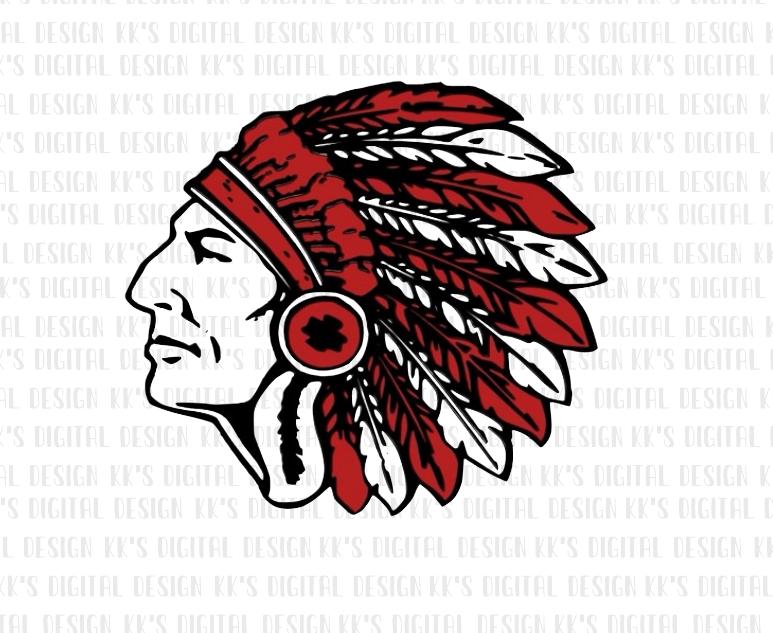 Chiefs | Black and Red | School Spirit | Mascot | Digital File | PNG