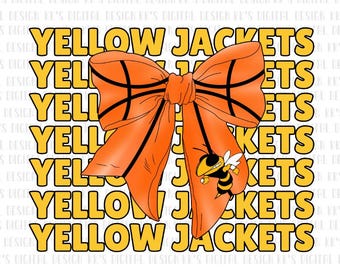 Yellow Jackets | School Spirit | basketball | Mascot | Digital File | PNG