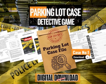 Printable Murder Mystery Game –Case 1: Parking Lot Case | Unsolved Cold Case File,True Crime Detective Game,Digital Download for Game Night