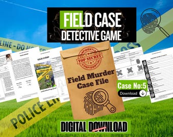 Printable Murder Mystery Game –Case 5: Field Case | Unsolved Cold Case File, True Crime Detective Game, Digital Download for Game Night