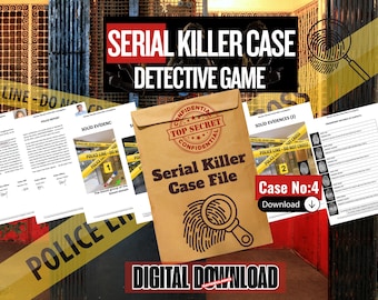 Printable Murder Mystery Game –Case 4: Serial Killer Case | Unsolved Cold Case File, True Crime Detective Game, Digital Download