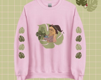 Monstera Witch Print Unisex Sweatshirt