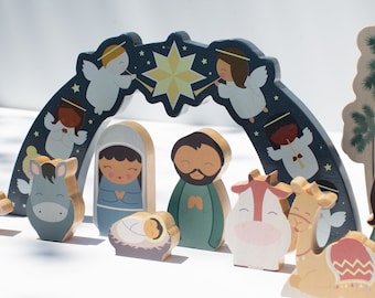 Deluxe Christmas Nativity Wooden Playset