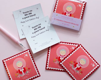 St. Valentine Classroom Sticker Set - 24 pack