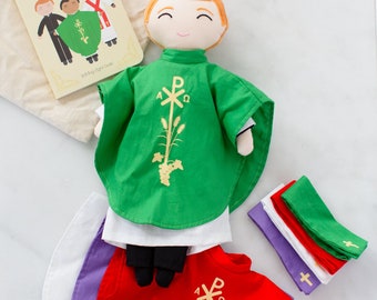Father Paul Catholic Priest Rag Doll 14 Piece Set