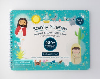 Saintly Scenes Book #1 - Reusable Sticker Scene and Coloring Book