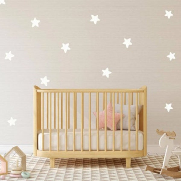 Star Wall Sticker, Star Wall Decal, Set of 36 Stars, Kids wall decoration, Nursery Decor, Baby room decal, Removable Baby Decals