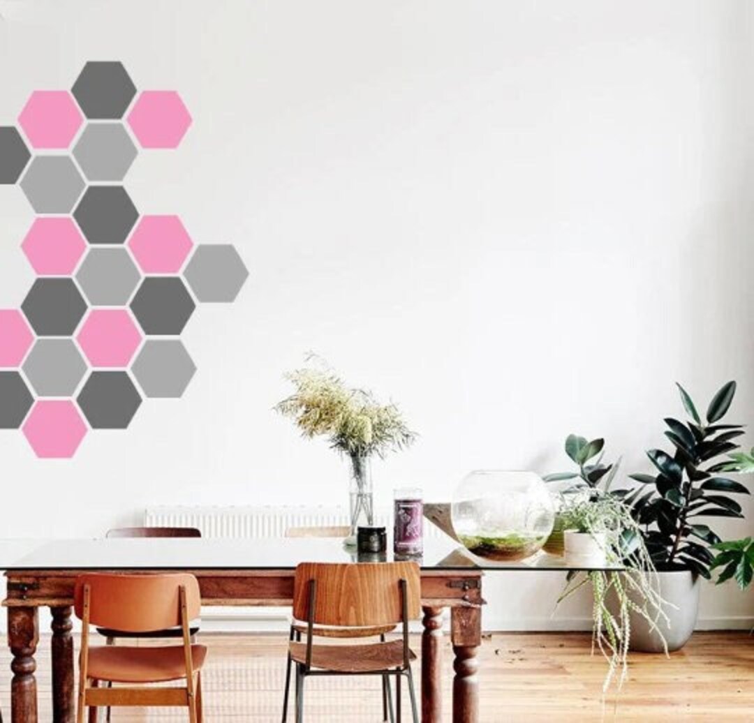 Hexagon Honeycomb Wall Decals, Hexagon Vinyl Decals, Honeycomb Wall ...