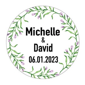 Personalised Round Wedding Stickers, Custom Stickers, Your Text, Flowers, Rustic Wedding, Mr Mrs Sweet Cart Stickers, Labels, Birthday, Hen