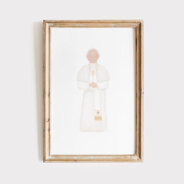 St. John Paul II Print Digital Download | Pope John Paul II, JPII, Saint Print, Catholic Art Prints, Catholic Gifts