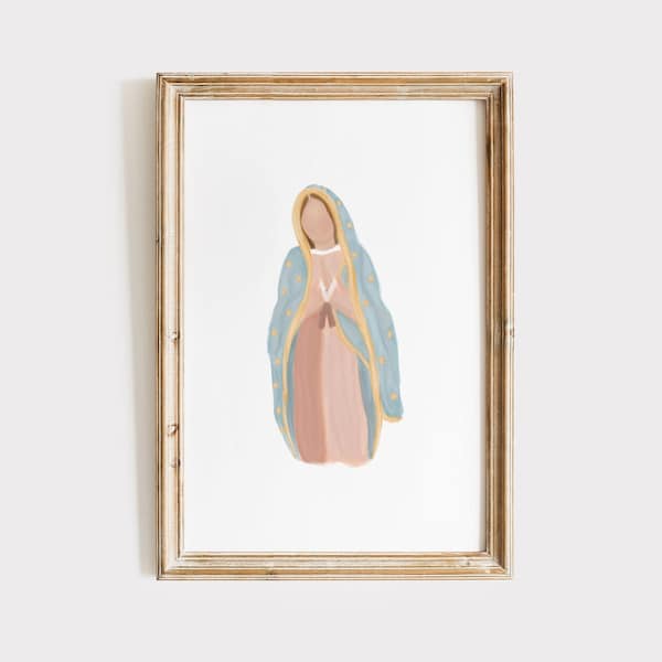 Our Lady of Guadalupe Print Digital Download | Marian Art, Blessed Mother Art, Virgin Mary Art, Catholic Art Prints, Catholic Gifts