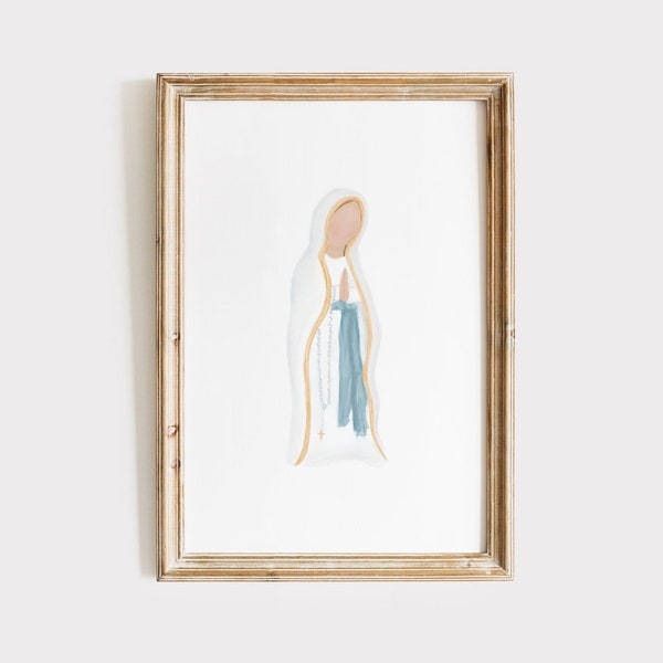 Our Lady of Lourdes Print Digital Download | Marian Art, Catholic Art Prints, Catholic Gifts