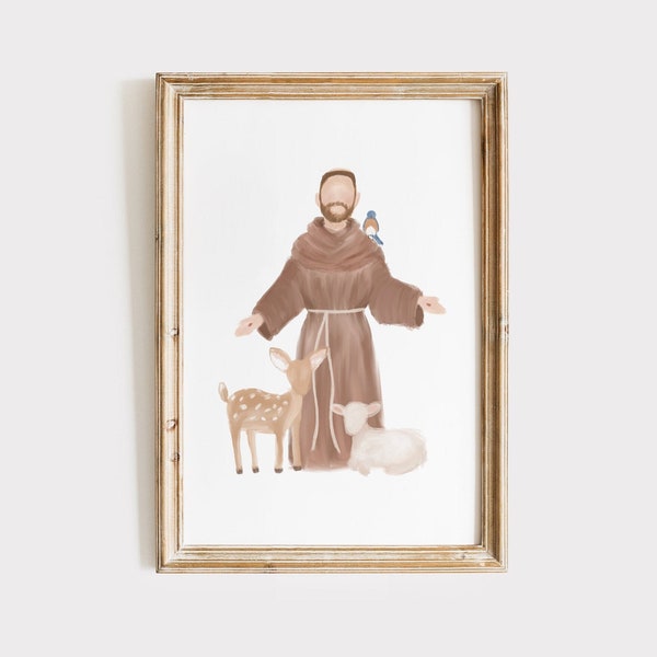 St. Francis of Assisi Print Digital Download | Saint Print, Catholic Art Prints, Catholic Gifts